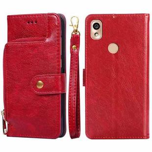 For Kyocera KY-51B Zipper Bag Leather Phone Case(Red)