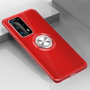 For Huawei P40 Pro Ultra-thin TPU Protective Case with 360 Degree Rotation Holder(Red)