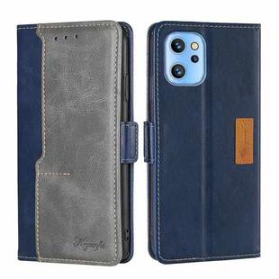 For UMIDIGI A13/A13 Pro/A13S Contrast Color Side Buckle Leather Phone Case(Blue + Grey)