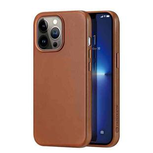 For iPhone 13 Pro DUX DUCIS NAPLES Series Genuine Leather MagSafe Magnetic Phone Case (Brown)