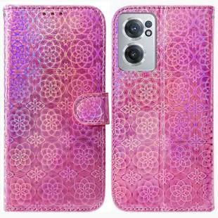 For OnePlus Nord CE 2 5G Colorful Magnetic Buckle Leather Phone Case(Pink)
