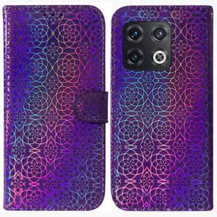 For OnePlus 10 Pro 5G Colorful Magnetic Buckle Leather Phone Case(Purple)