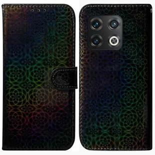 For OnePlus 10 Pro 5G Colorful Magnetic Buckle Leather Phone Case(Black)