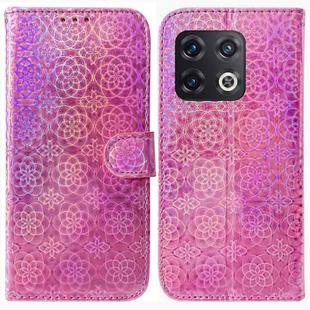For OnePlus 10 Pro 5G Colorful Magnetic Buckle Leather Phone Case(Pink)