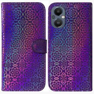 For OnePlus Nord N20 5G Colorful Magnetic Buckle Leather Phone Case(Purple)