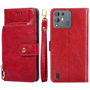 For Blackview A55 Pro Zipper Bag Leather Phone Case(Red)