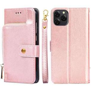 For Blackview A95 Zipper Bag Leather Phone Case(Rose Gold)