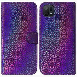 For OPPO A16K Colorful Magnetic Buckle Leather Phone Case(Purple)