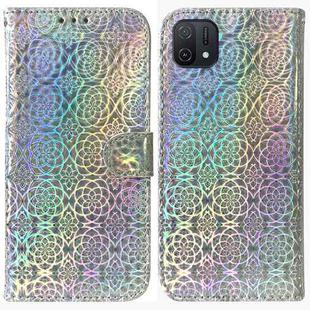 For OPPO A16K Colorful Magnetic Buckle Leather Phone Case(Silver)