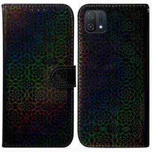 For OPPO A16K Colorful Magnetic Buckle Leather Phone Case(Black)