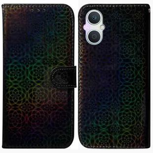 For OPPO A96 5G / Reno7 Z 5G Colorful Magnetic Buckle Leather Phone Case(Black)