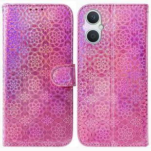 For OPPO A96 5G / Reno7 Z 5G Colorful Magnetic Buckle Leather Phone Case(Pink)