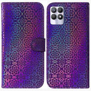 For OPPO Realme 8i Colorful Magnetic Buckle Leather Phone Case(Purple)