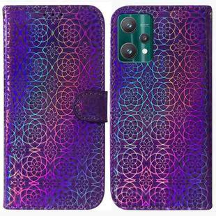 For OPPO Realme 9 Pro Colorful Magnetic Buckle Leather Phone Case(Purple)