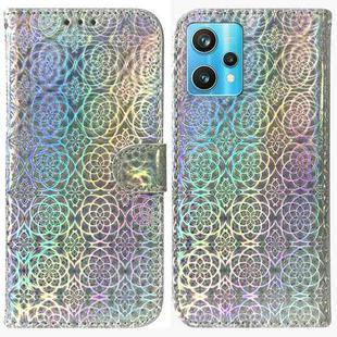 For OPPO Realme 9 Pro+ Colorful Magnetic Buckle Leather Phone Case(Silver)