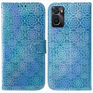 For OPPO Realme 9i / A76 4G / A36 Colorful Magnetic Buckle Leather Phone Case(Blue)