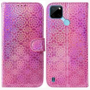 For OPPO Realme C21Y Colorful Magnetic Buckle Leather Phone Case(Pink)