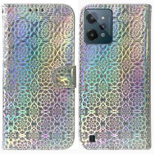 For OPPO Realme C31 Colorful Magnetic Buckle Leather Phone Case(Silver)