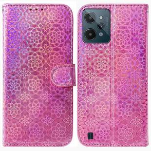 For OPPO Realme C31 Colorful Magnetic Buckle Leather Phone Case(Pink)