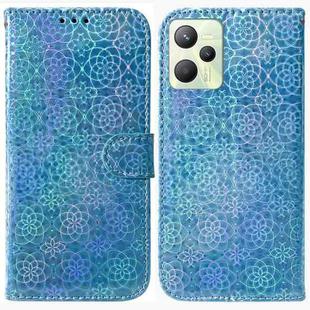 For OPPO Realme C35 Colorful Magnetic Buckle Leather Phone Case(Blue)