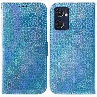 For OPPO Reno7 5G Foreign / Find X5 Lite Colorful Magnetic Buckle Leather Phone Case(Blue)