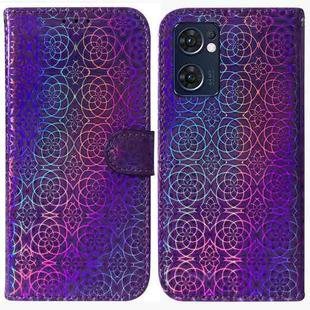For OPPO Reno7 5G Foreign / Find X5 Lite Colorful Magnetic Buckle Leather Phone Case(Purple)