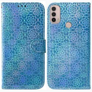 For Motorola Moto E20 / E30 / E40 Colorful Magnetic Buckle Leather Phone Case(Blue)