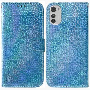 For Motorola Moto E32 Colorful Magnetic Buckle Leather Phone Case(Blue)