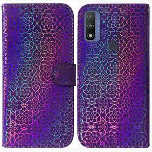 For Motorola Moto G Pure Colorful Magnetic Buckle Leather Phone Case(Purple)