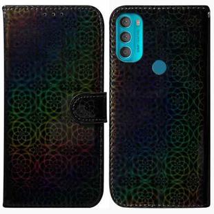 For Motorola Moto G71 Colorful Magnetic Buckle Leather Phone Case(Black)