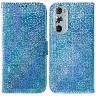 For Motorola Edge+ 2022 / 30 Pro Colorful Magnetic Buckle Leather Phone Case(Blue)