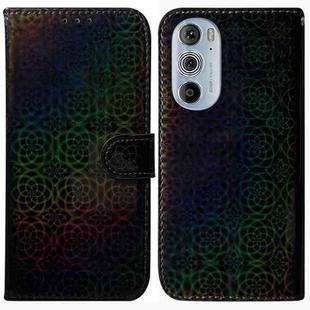 For Motorola Edge+ 2022 / 30 Pro Colorful Magnetic Buckle Leather Phone Case(Black)