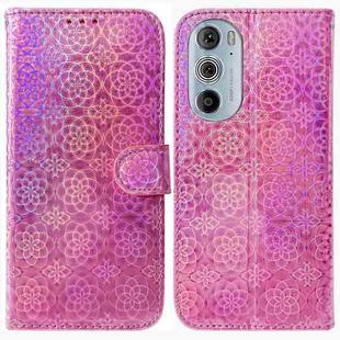 For Motorola Edge+ 2022 / 30 Pro Colorful Magnetic Buckle Leather Phone Case(Pink)