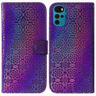 For Motorola Moto G22 Colorful Magnetic Buckle Leather Phone Case(Purple)