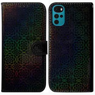 For Motorola Moto G22 Colorful Magnetic Buckle Leather Phone Case(Black)