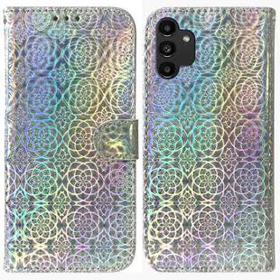 For Samsung Galaxy A13 4G Colorful Magnetic Buckle Leather Phone Case(Silver)