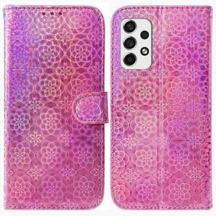 For Samsung Galaxy A33 5G Colorful Magnetic Buckle Leather Phone Case(Pink)