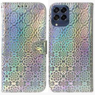 For Samsung Galaxy M33 5G Colorful Magnetic Buckle Leather Phone Case(Silver)