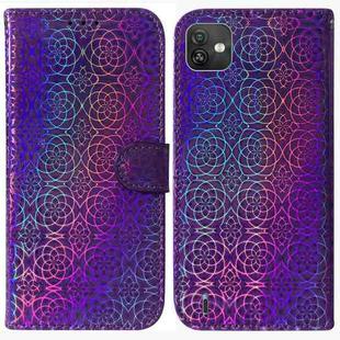 For Wiko Y82 Colorful Magnetic Buckle Leather Phone Case(Purple)