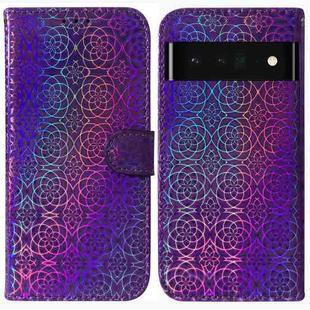 For Google Pixel 6 Pro Colorful Magnetic Buckle Leather Phone Case(Purple)