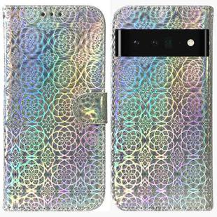 For Google Pixel 6 Pro Colorful Magnetic Buckle Leather Phone Case(Silver)