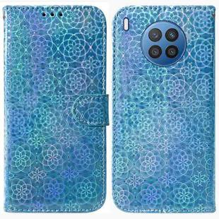 For Huawei nova 8i / Honor 50 Colorful Magnetic Buckle Leather Phone Case(Blue)