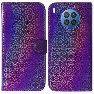 For Huawei nova 8i / Honor 50 Colorful Magnetic Buckle Leather Phone Case(Purple)