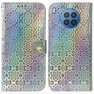 For Huawei nova 8i / Honor 50 Colorful Magnetic Buckle Leather Phone Case(Silver)