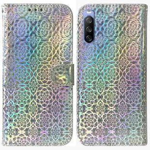 For Sony Xperia 10 III Colorful Magnetic Buckle Leather Phone Case(Silver)