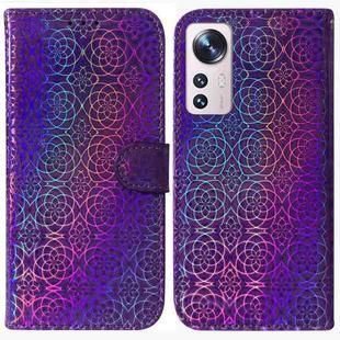 For Xiaomi 12 Pro Colorful Magnetic Buckle Leather Phone Case(Purple)