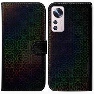 For Xiaomi 12 Pro Colorful Magnetic Buckle Leather Phone Case(Black)