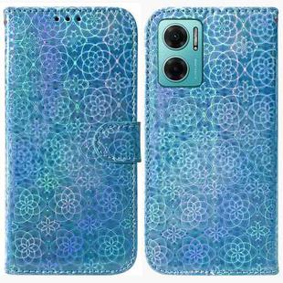 For Xiaomi Redmi Note 11E / Redmi 10 5G Colorful Magnetic Buckle Leather Phone Case(Blue)