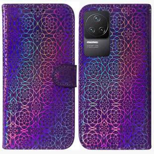 For Xiaomi Redmi K50 / K50 Pro Colorful Magnetic Buckle Leather Phone Case(Purple)