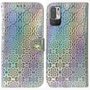 For Xiaomi Redmi Note 10 5G / Poco M3 Pro Colorful Magnetic Buckle Leather Phone Case(Silver)